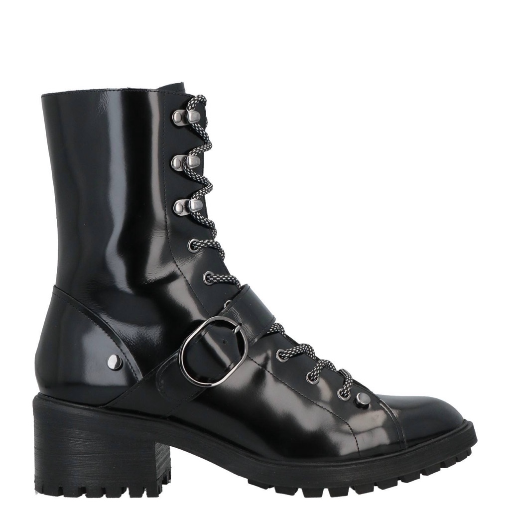 Nwob Emporio Armani Black Brushed Leather Combat Boot